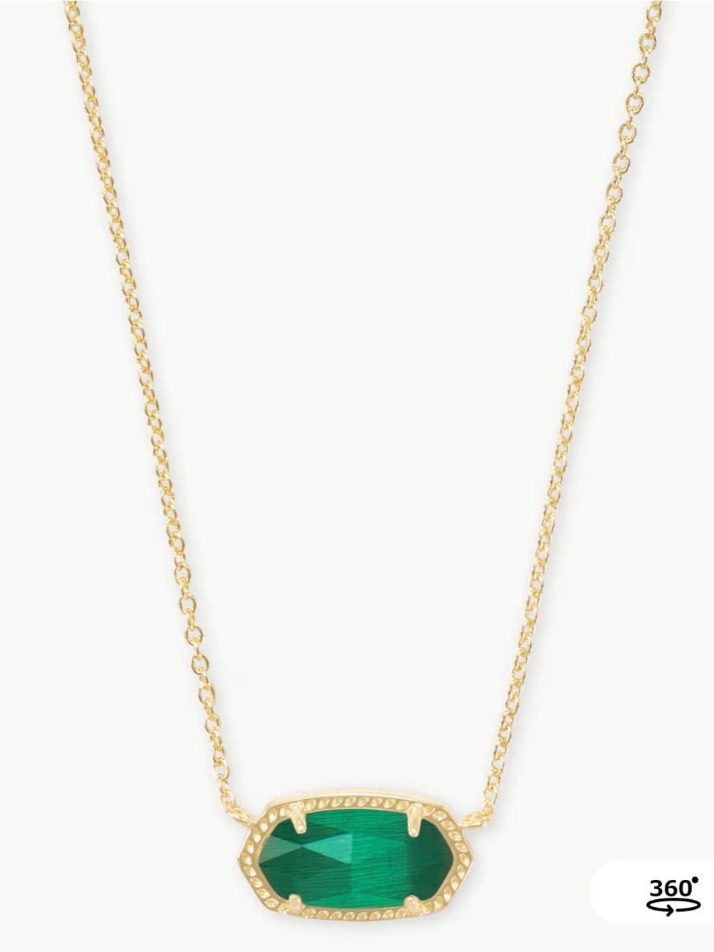 Kendra Scott Elisa emerald green Gold Tone Necklace